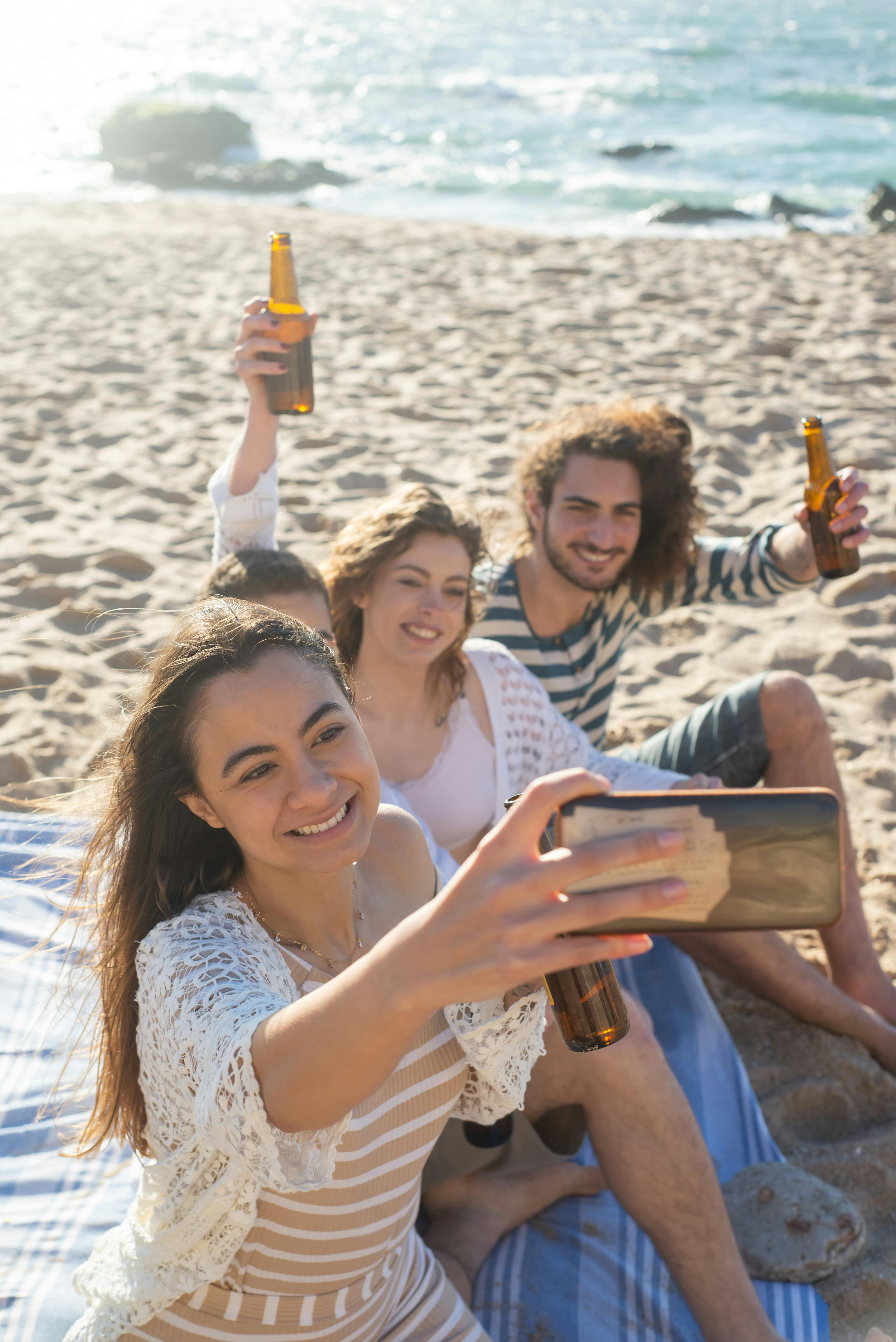 Friends celebrating on holiday