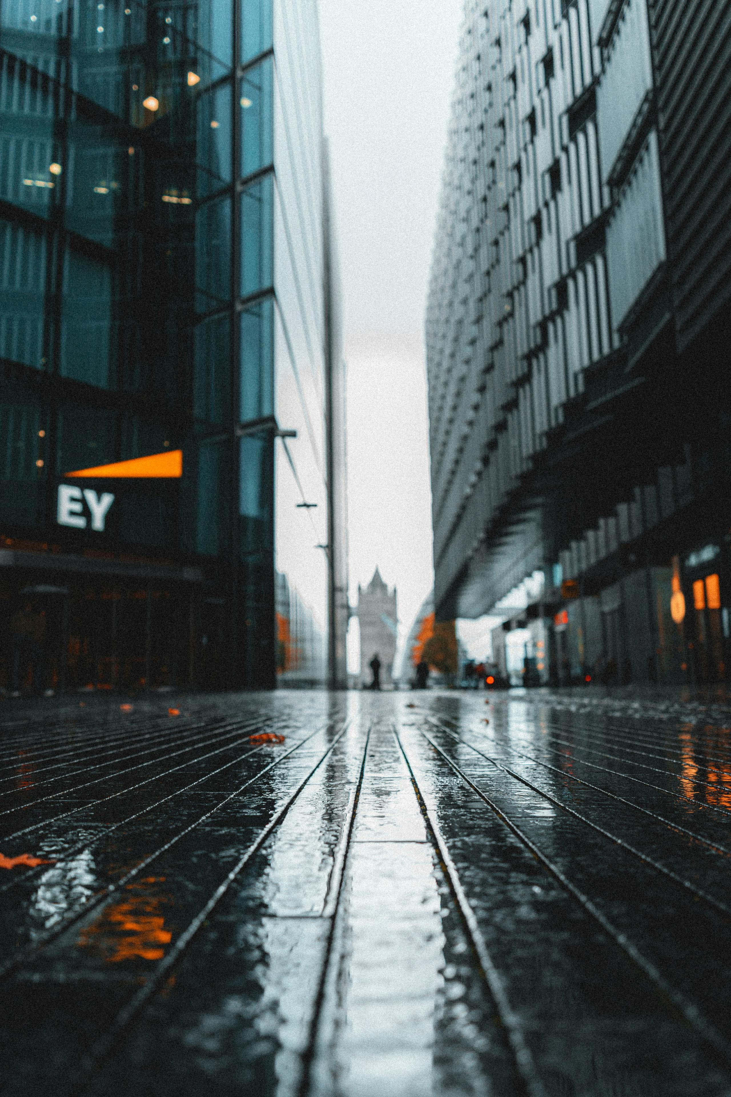 Person on a rainy commute